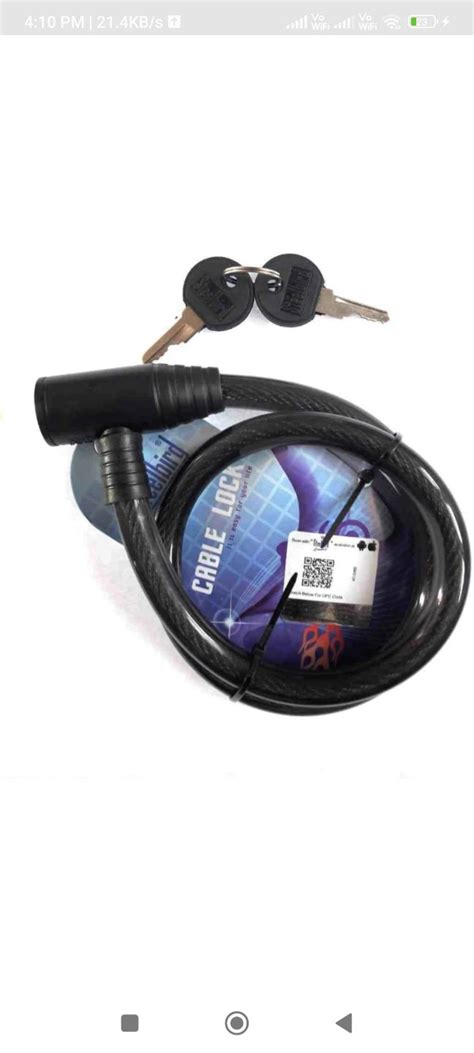 Steelbird Heavy Duty Helmet Cable Lock Anti-Theft Multipurpose Steel ...