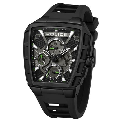 Buy Online Police Multifunction Black Dial Black Color Silicone Strap ...
