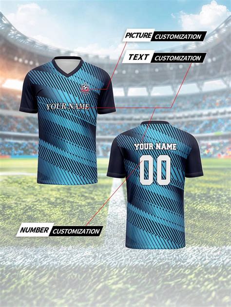 1pc Customized Men's Sports Team Club Training V-Neck Football Jersey ...
