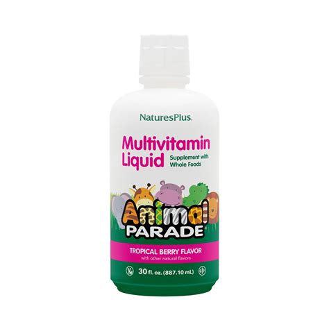 NaturesPlus, Animal Parade, Multivitamin Liquid, Tropical Berry, 30 Fl ...