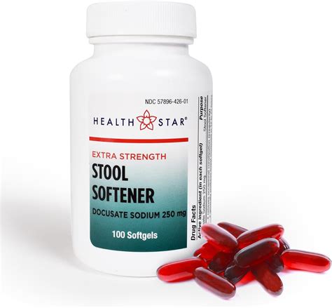 Amazon.com: Health Star Extra-Strength Stool Softener Docusate Sodium 250mg Softgels (100 Count ...