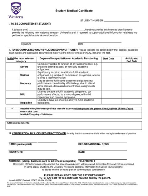 2015-2026 Form Canada University of Western Ontario Student Medical ...