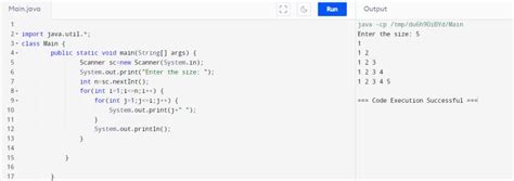 Image result for Java Program to Print Pattern of Numbers