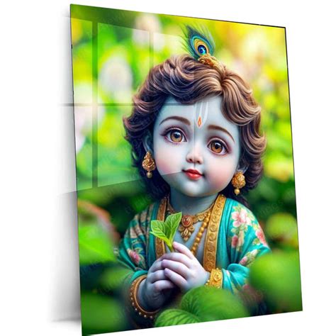 Shri Krishna Metal Poster – Divine Wall Art of Lord Krishna 2 – TURTLEWINGS