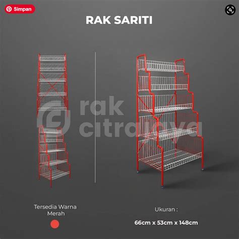 RAK UNTUK JUALAN SNACK TIPE SARITI, 5 SUSUN KERANJANG