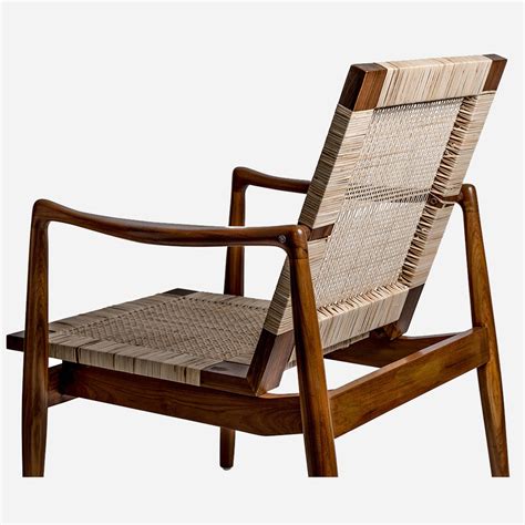 Oru Natural Rattan Weave Teakwood Mid-century Modern Lounge Chair ...