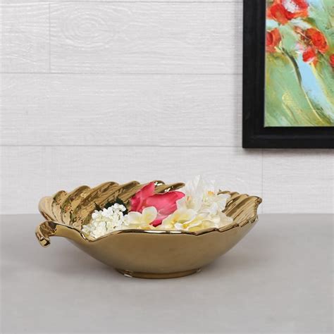 Buy Glitter Leaf Platter from Home Centre at just INR 1495.0