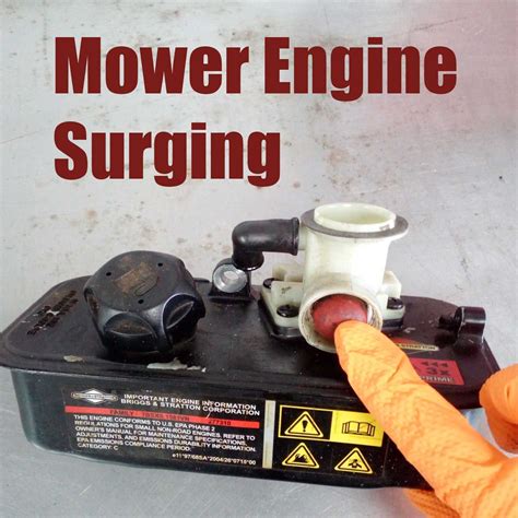 why does my riding lawn mower engine surge