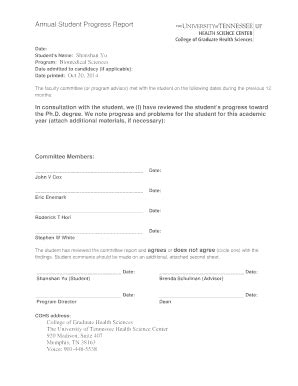 Fillable Online Download progress report form - The University of ...