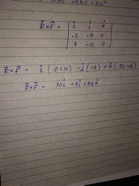 Consider two vectorsf=(4i-10j) and r=(-5i-4j) calculate r×f - Brainly.in