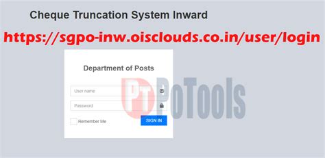 Web URL for Inward and Outward CTS Cheque Scan at Post Offices