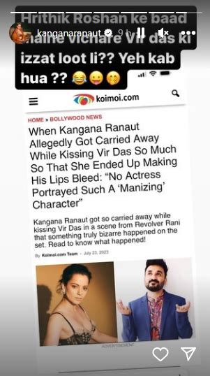 Kangana Ranaut On Reports Of Kissing Vir Das Till His Lips Bled: ‘After ...