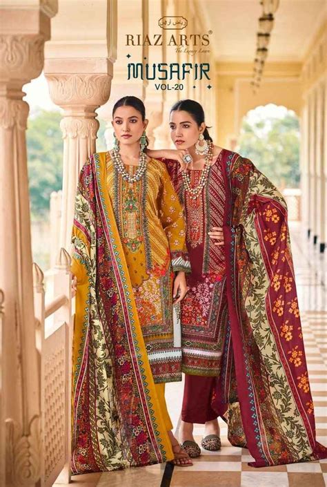 Riaz Arts Musafir Vol 20 Wholesale Pure Karachi Lawn Dress Material