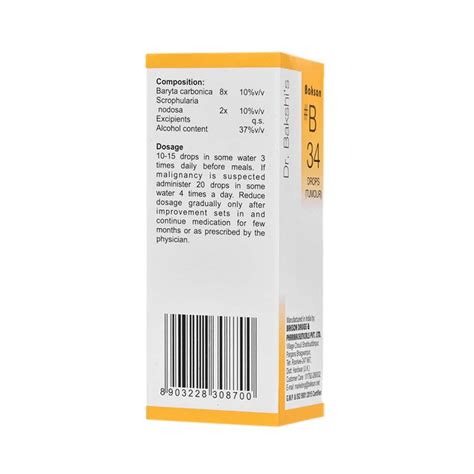 Buy BAKSONS B34 TUMOR DROPS 30 ML Online & Get Upto 60% OFF at PharmEasy