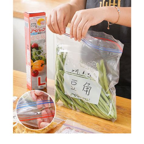 Jual Kantong Ziplock Plastik Pembungkus Makanan Buah Kulkas Double Clip ...