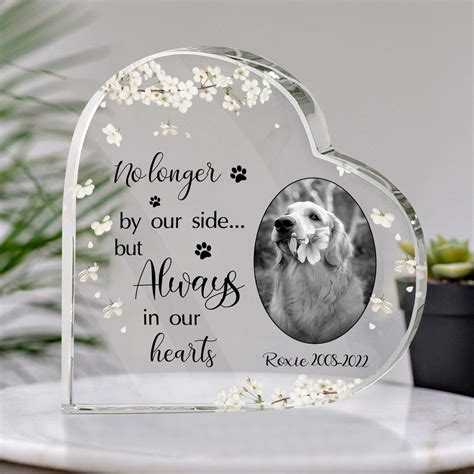 Personalized Photo Pet Memorial Heart Acrylic Plaque, Pet Memorial ...