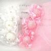 White Crochet Headband for Children with Baby Pink Flower