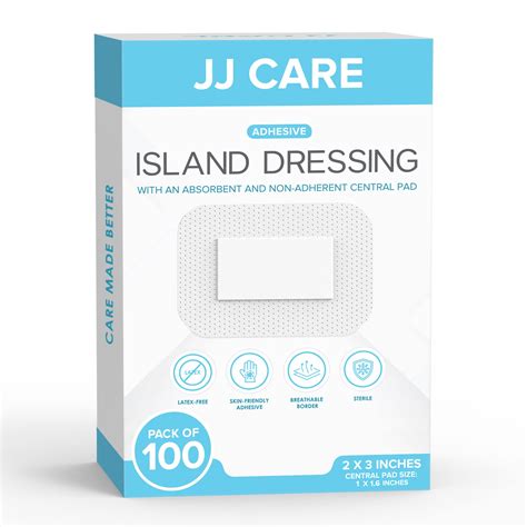 Buy JJ CARE Adhesive Island Dressing [Pack of 100], 2x3 Sterile ...