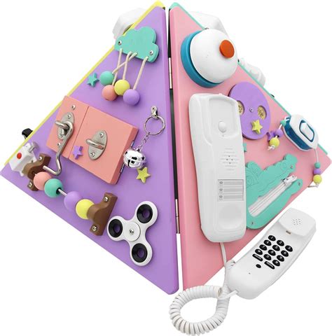 Buy MICKYU 22-in-1 Large Wooden Busy Board Montessori Pyramid Shapes ...