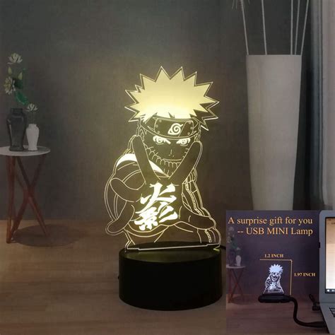 Laysinly Naruto Anime 3D LED Night Light, Naruto Action Figures USB ...