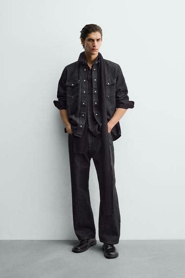 STUDDED WESTERN DENIM SHIRT - Indigo | ZARA India
