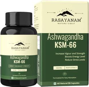 Rasayanam Ashwagandha KSM-66 |Support Strength & Energy | Stress Relief ...
