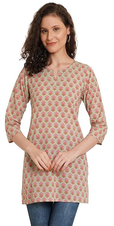 Buy COTLAND Fashions Jaipuri Cotton Printed Short Kurti for Women ...