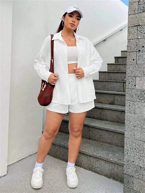 White Full Sleeves Shirt & Shorts – Reveal Store
