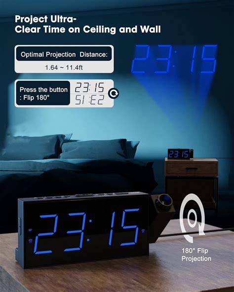 Buy Projection Alarm Clock for Bedroom,LED Digital Clock Projection on ...