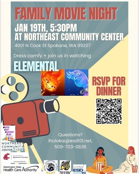 Family Movie Night , Northeast Community Center, Spokane, January 19 ...