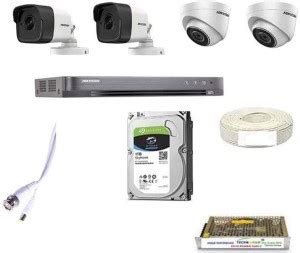 HIKVISION 5MP Cameras Combo KIT 4CH HD DVR+ 2 Bullet Cameras + 2 Dome ...