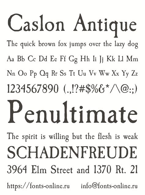 Caslon Antique Font