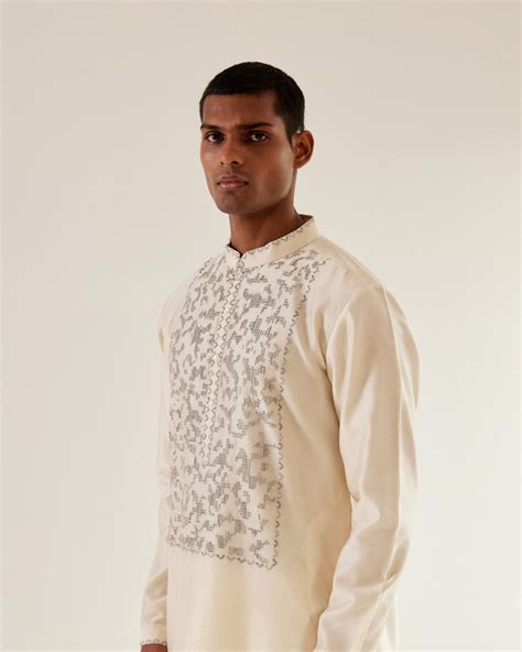 Camo-Block Yoke Embroidery Kurta Set – countrymade.in