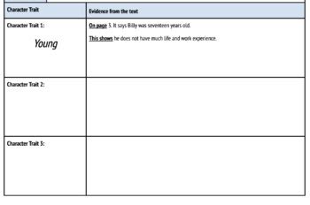 Summary & Character Trait Template by Gabrielle Bennett | TPT