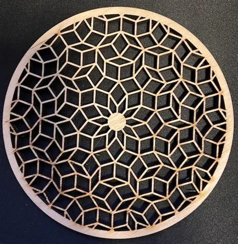Laser Cut Penrose Tiling Pattern Coaster SVG File Free Download - 3axis.co