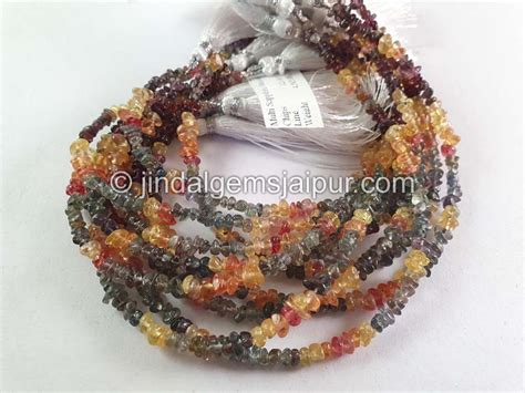 Order Multi Sapphire Smooth Chips Beads At Wholesale Price -- Jindal Gems