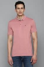 Buy Men Pink Solid Polo Neck T-shirt Online - 748460 | Louis Philippe