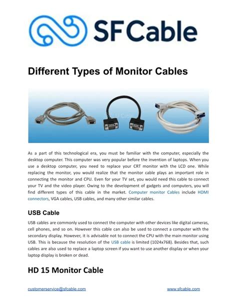 Computer Monitor Cables Types 的图像结果