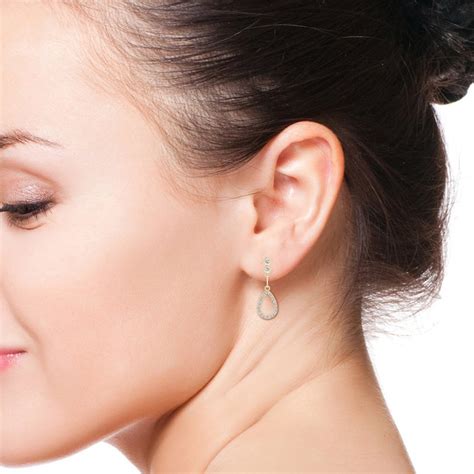 Bezel And Prong-Set Natural Diamond Open Drop Earrings