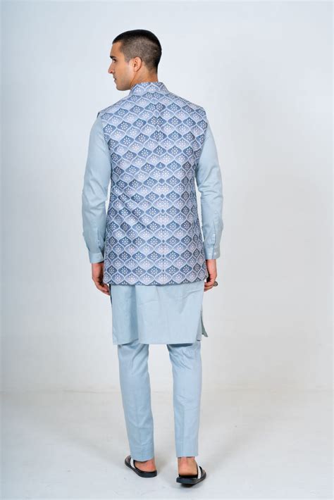 Silk Light Grey Nehru Jacket – Minizmo