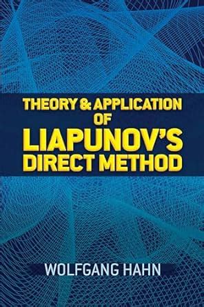 Buy Theory and Application of Liapunov's Direct Method (Dover Books on ...