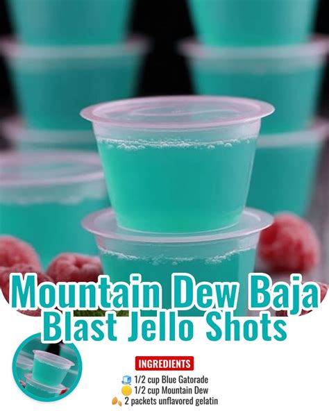 Mountain Dew Baja Blast Jello Shots in 2025 | Shots alcohol recipes ...
