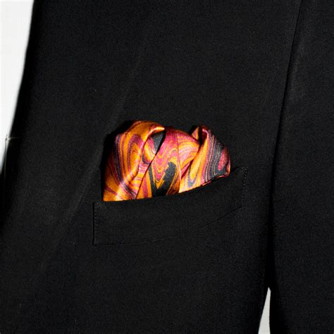 Buy Orange Silk Pocket Square - Marble Range Online in India | Chokore