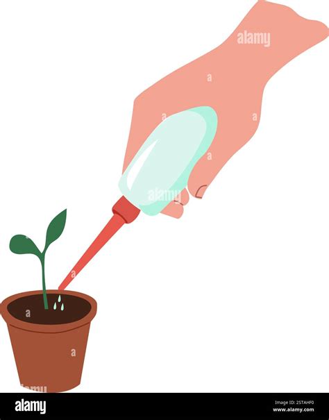 Drip irrigation of young seedlings, isolated vector illustration in flat style Stock Vector ...
