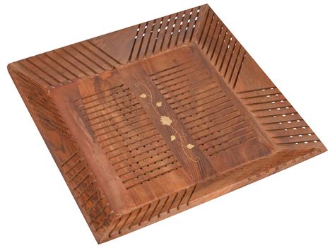 Reva Handicraft Wooden Serving Tray, Brown (RVH05) : Amazon.in: Home ...