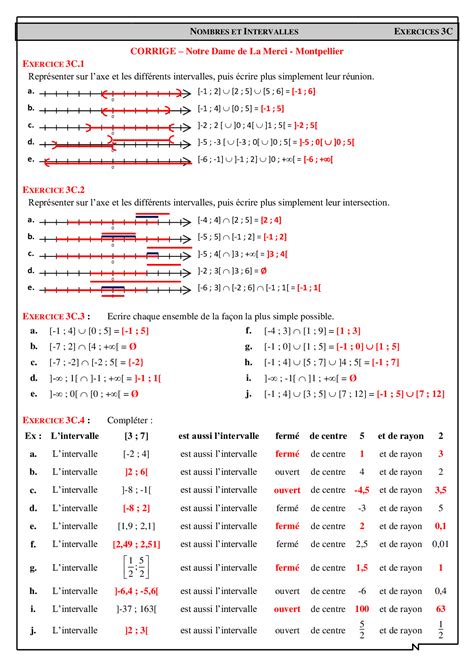 Image result for Intervalle Math Exercice
