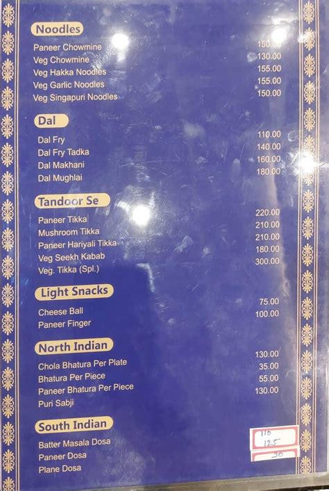 Menu at Royal Green Family Restaurant, India
