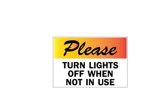 VVWV Please Turn Off Lights When Not in Use Sign Sticker for Public ...