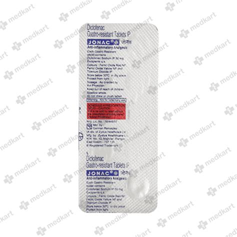JONAC 50MG TABLET 10'S : View Price, Combination and Alternatives | Medkart