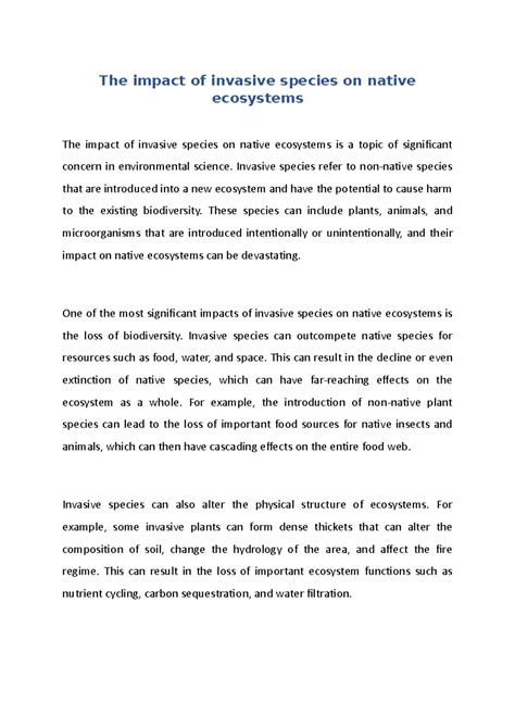 The impact of invasive species on native ecosystems - Invasive species ...